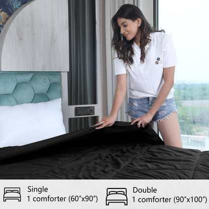 Black Microfiber Polyester Comforter