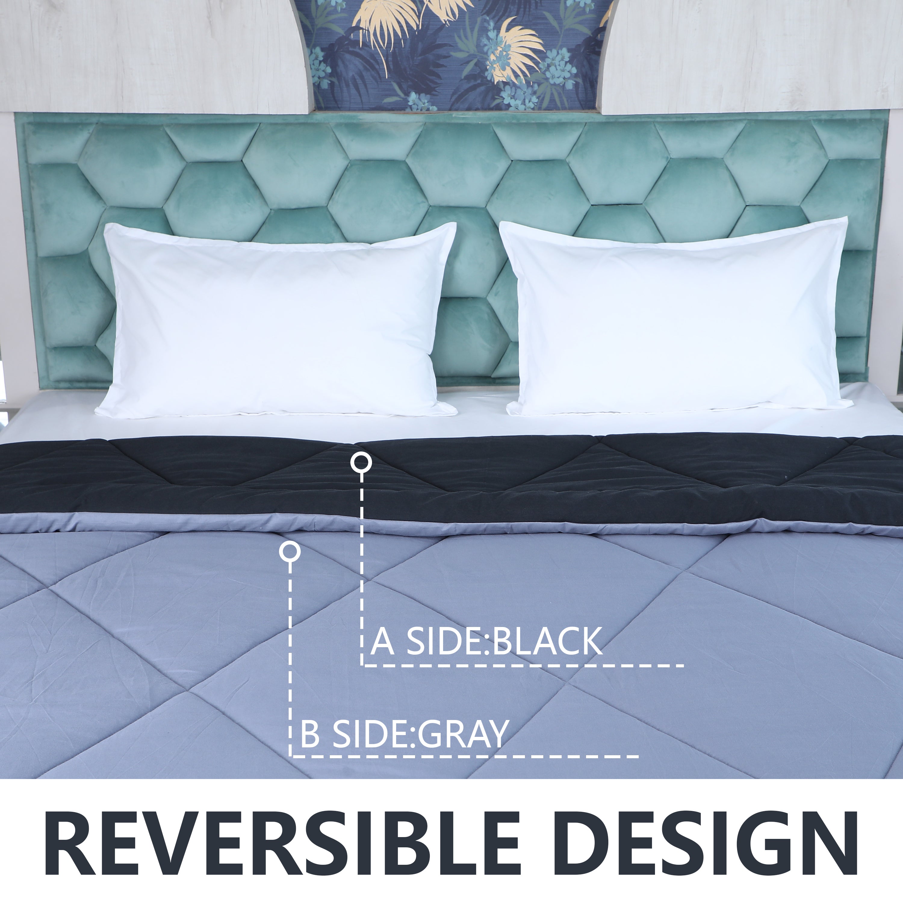 Black & Grey Reversable Comforter