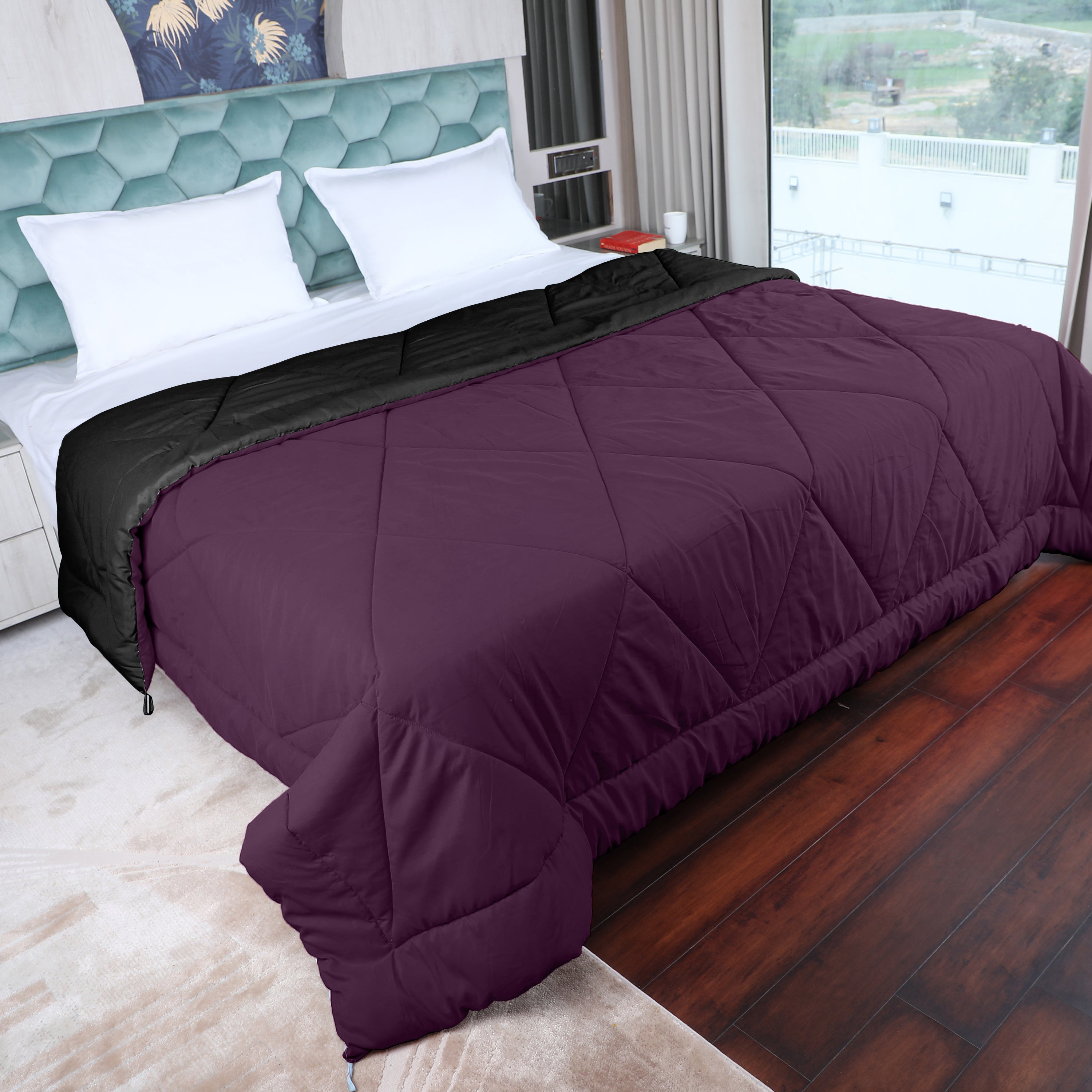 Black & Wine Reversable Comforter