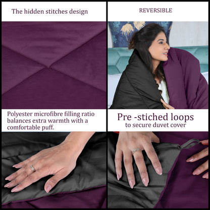 Black & Wine Reversable Comforter