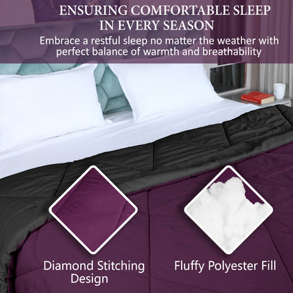 Black & Wine Reversable Comforter