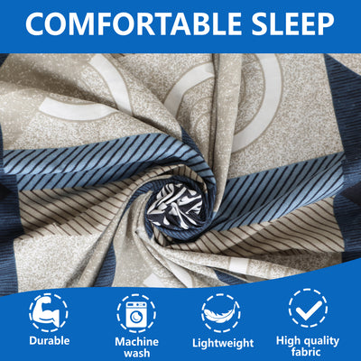 Midnight Blue Polyester Flat Bedsheet with Pillow Cover