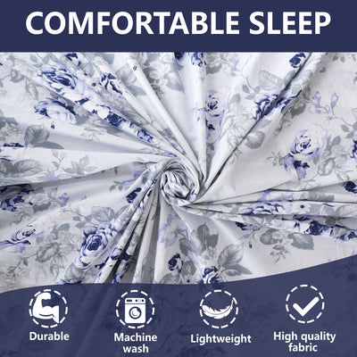 Cerulean Sky 100% Cotton Flat Bedsheet with Pillow Cover