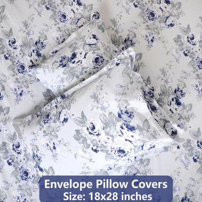 Cerulean Sky 100% Cotton Flat Bedsheet with Pillow Cover