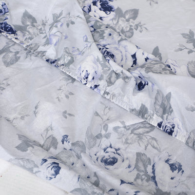 Cerulean Sky 100% Cotton Flat Bedsheet with Pillow Cover