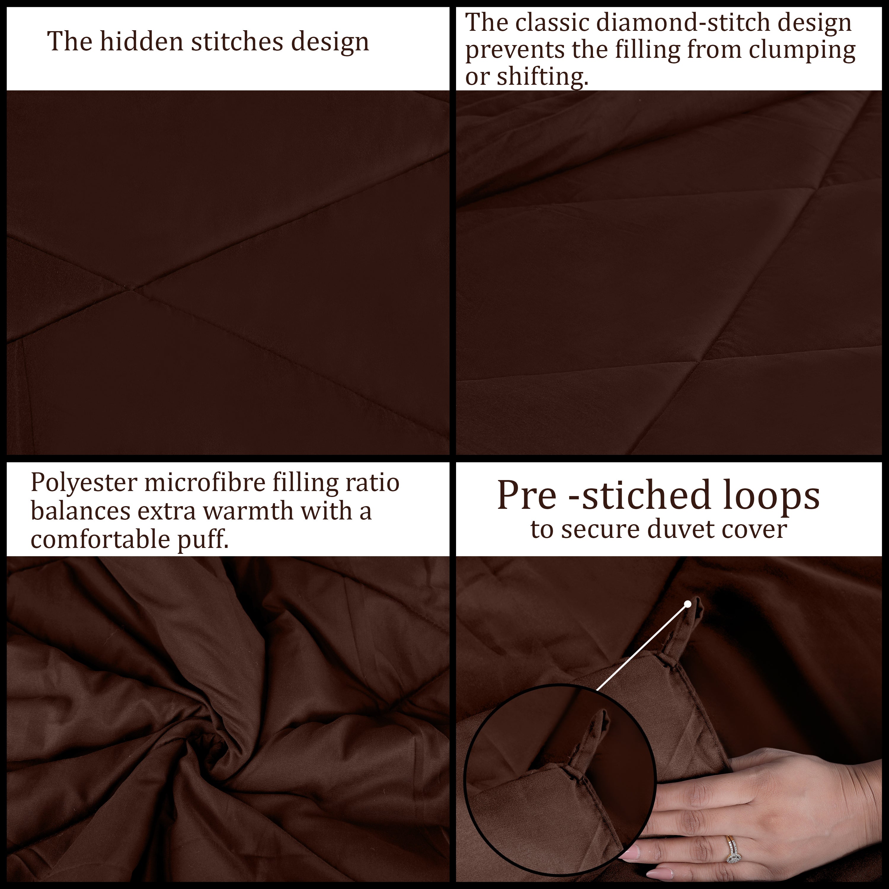 Brown Microfiber Polyester Comforter