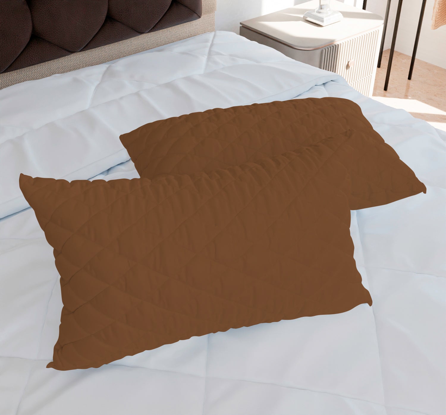 Brown Quilted Pillows