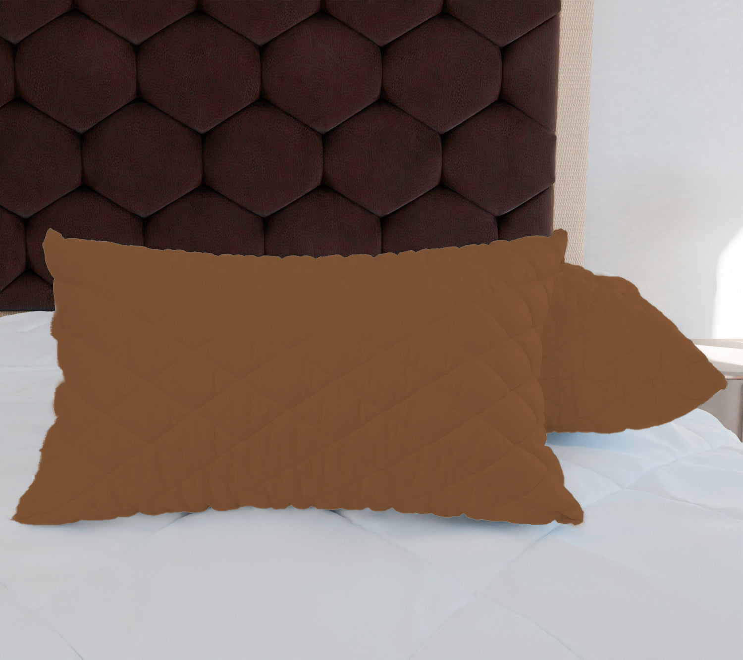 Brown Quilted Pillows