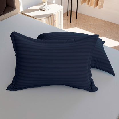 Dark Blue Stripe Pillow Covers