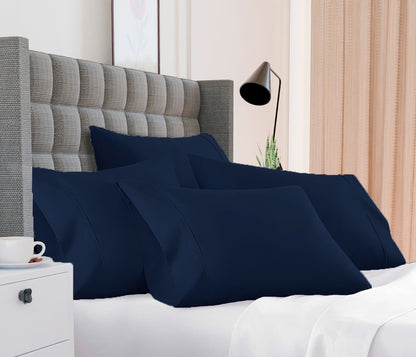 Dark Blue Plain Pillow Covers