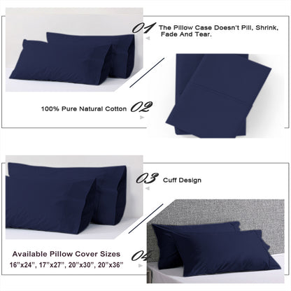 Dark Blue Plain Pillow Covers