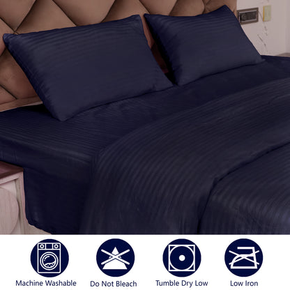 Dark Blue Stripe Duvet Cover