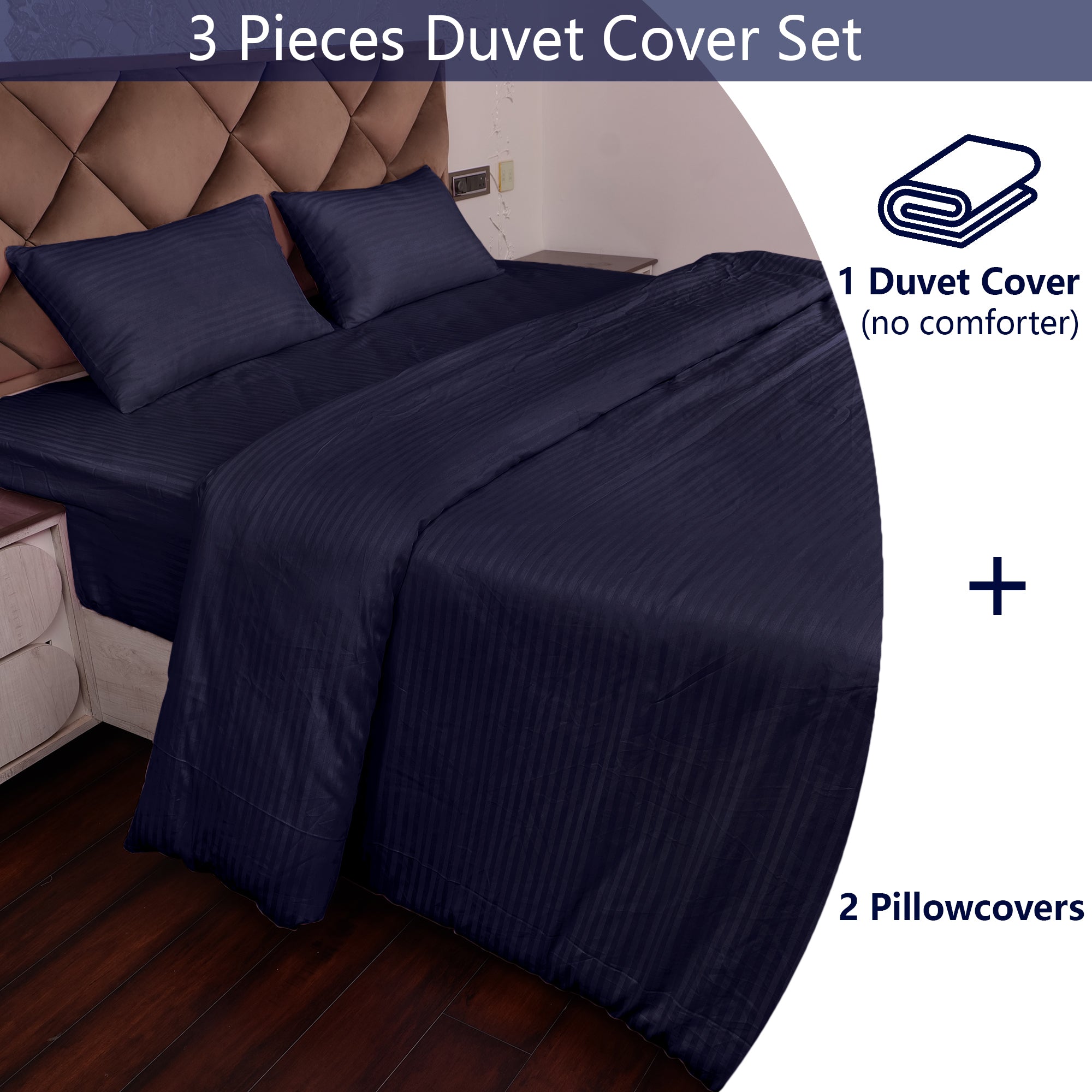 Dark Blue Stripe Duvet Cover