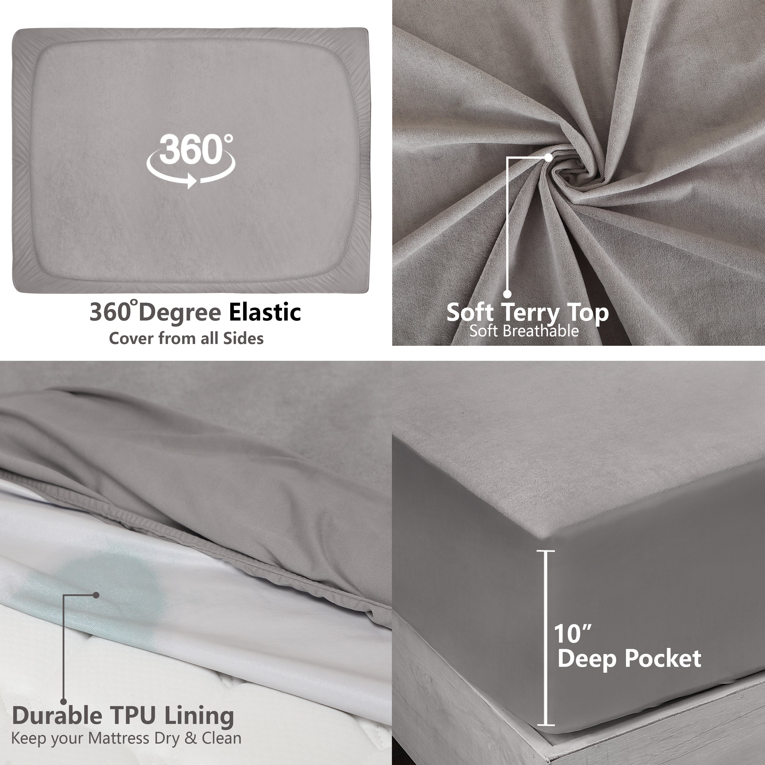 Grey Mattress Protector (Polycotton)