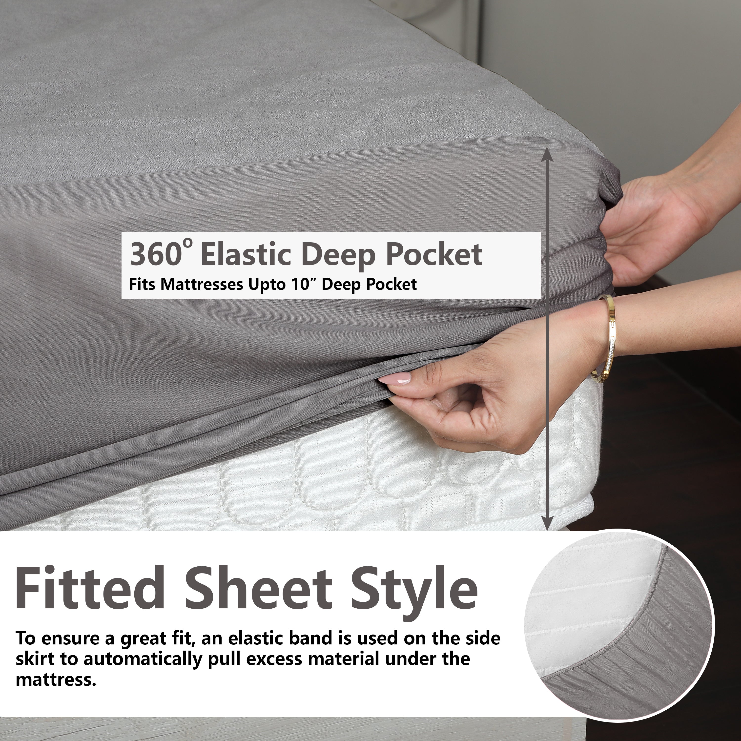 Grey Mattress Protector (Polycotton)