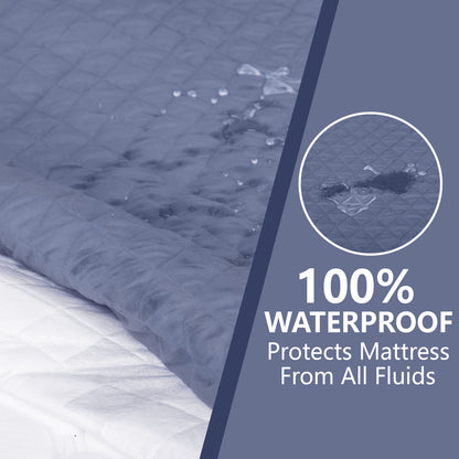 Quilted Grey Mattress Protector 