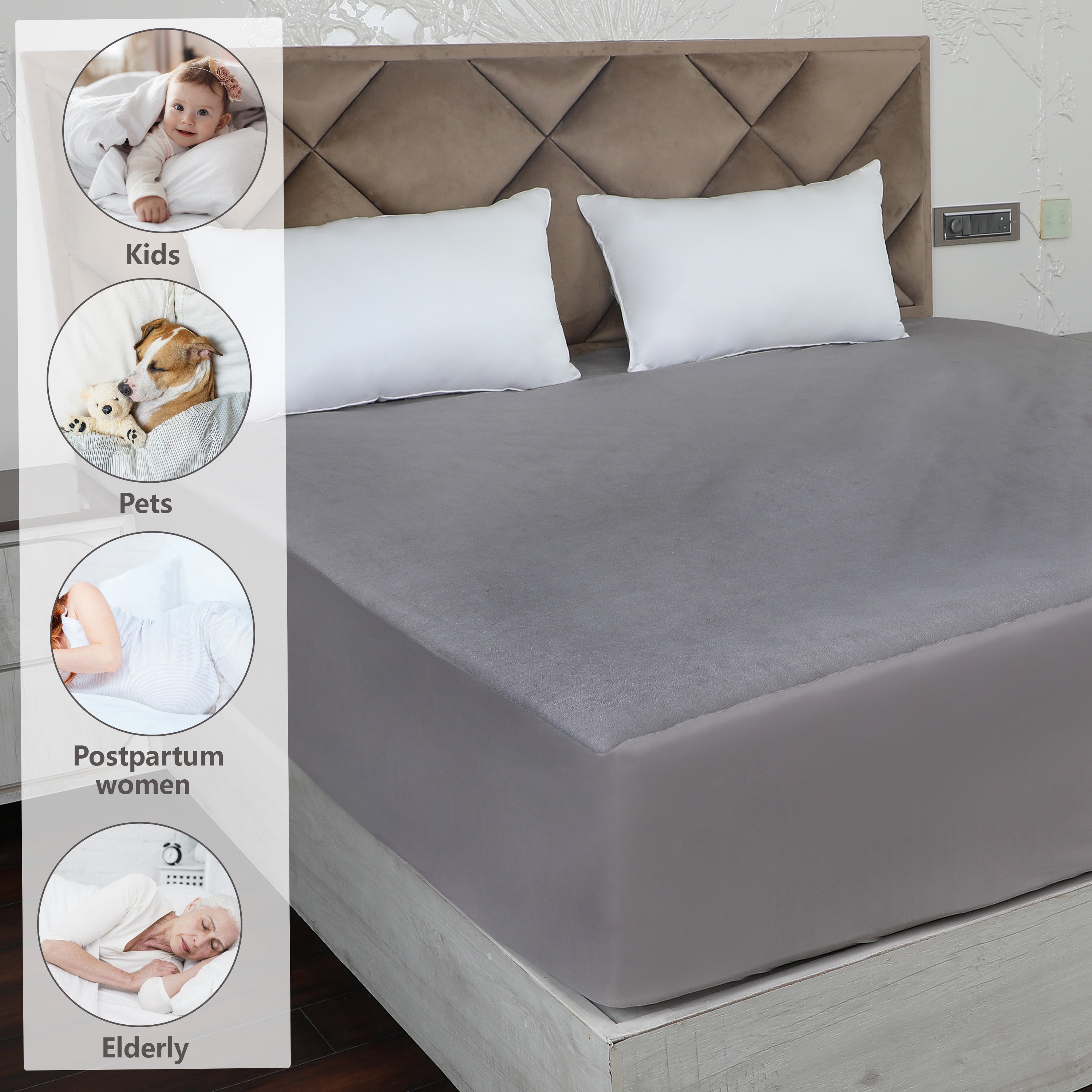 Grey Mattress Protector (Polycotton)