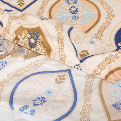 Ultra Marine Polyester Flat Bedsheet with Pillow Cover