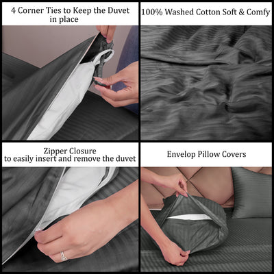 Grey Stripe Duvet Covers