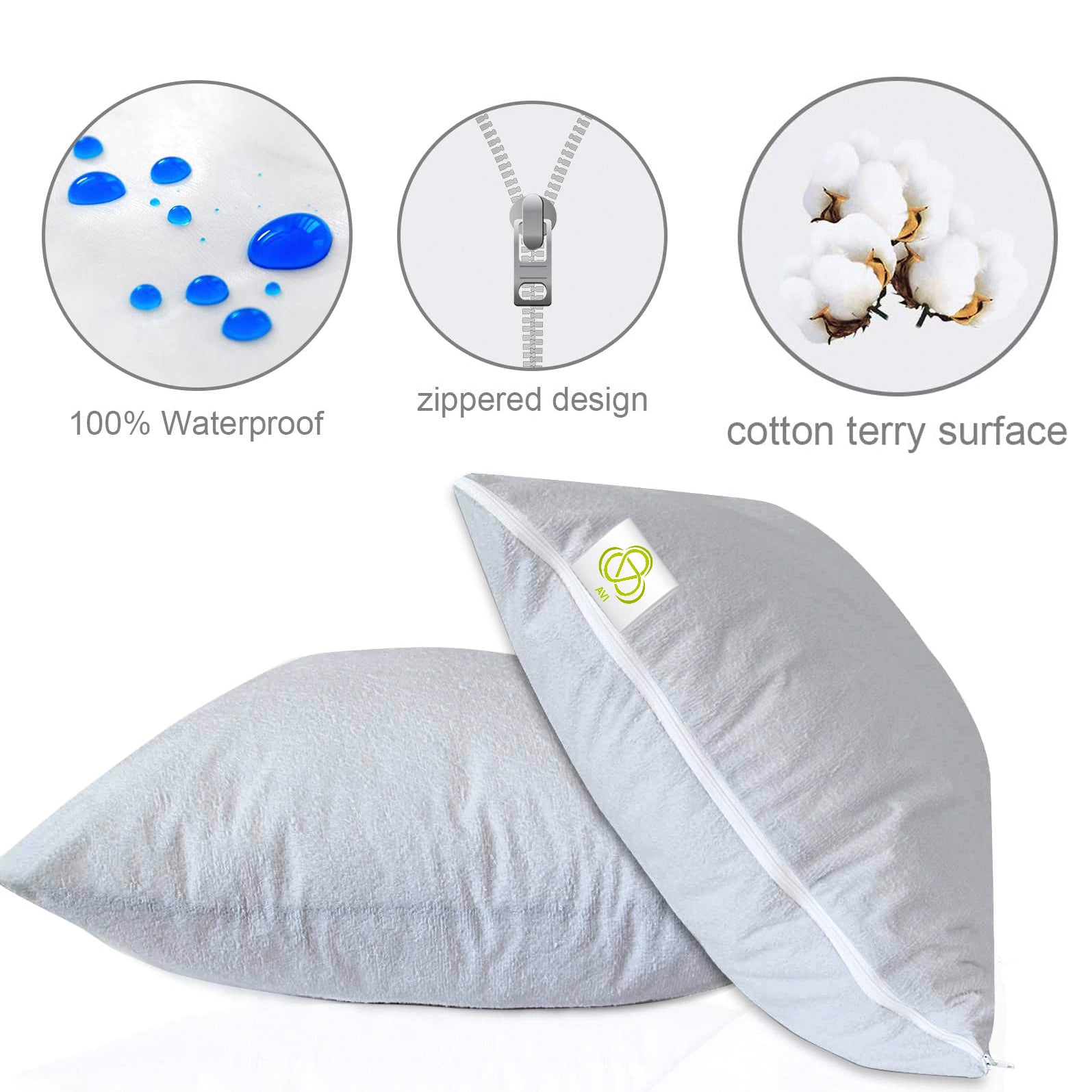 Grey Pillow Protector (Set of 2)