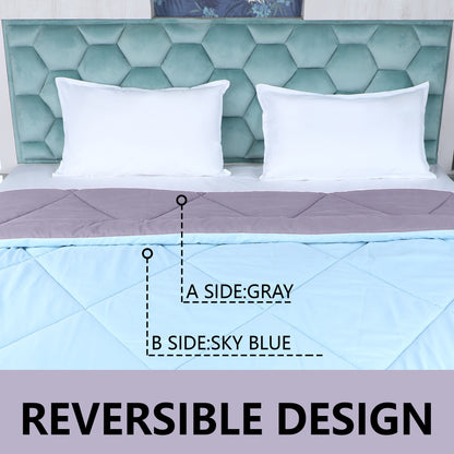 Grey & Sky Blue Reversable Comforter