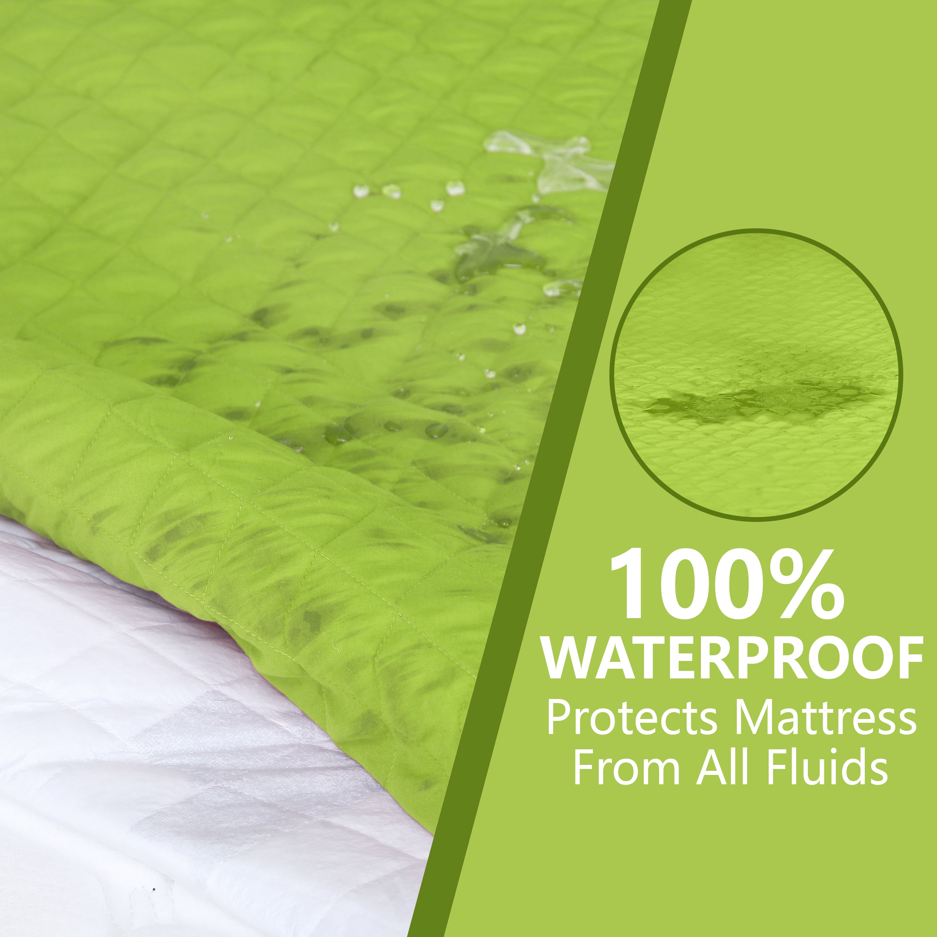 Mint Green Quilted Fitted Mattress Protector