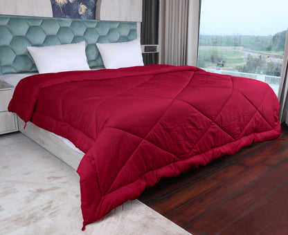 Maroon Microfiber Polyester Comforter