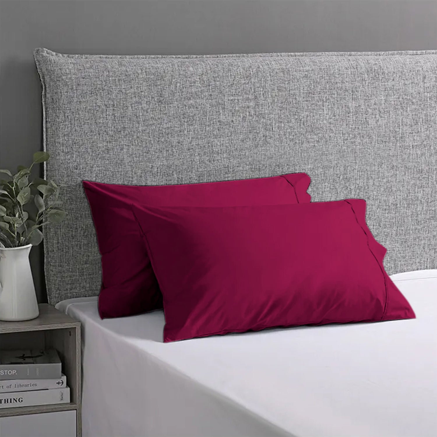 Maroon Plain Pillow Covers