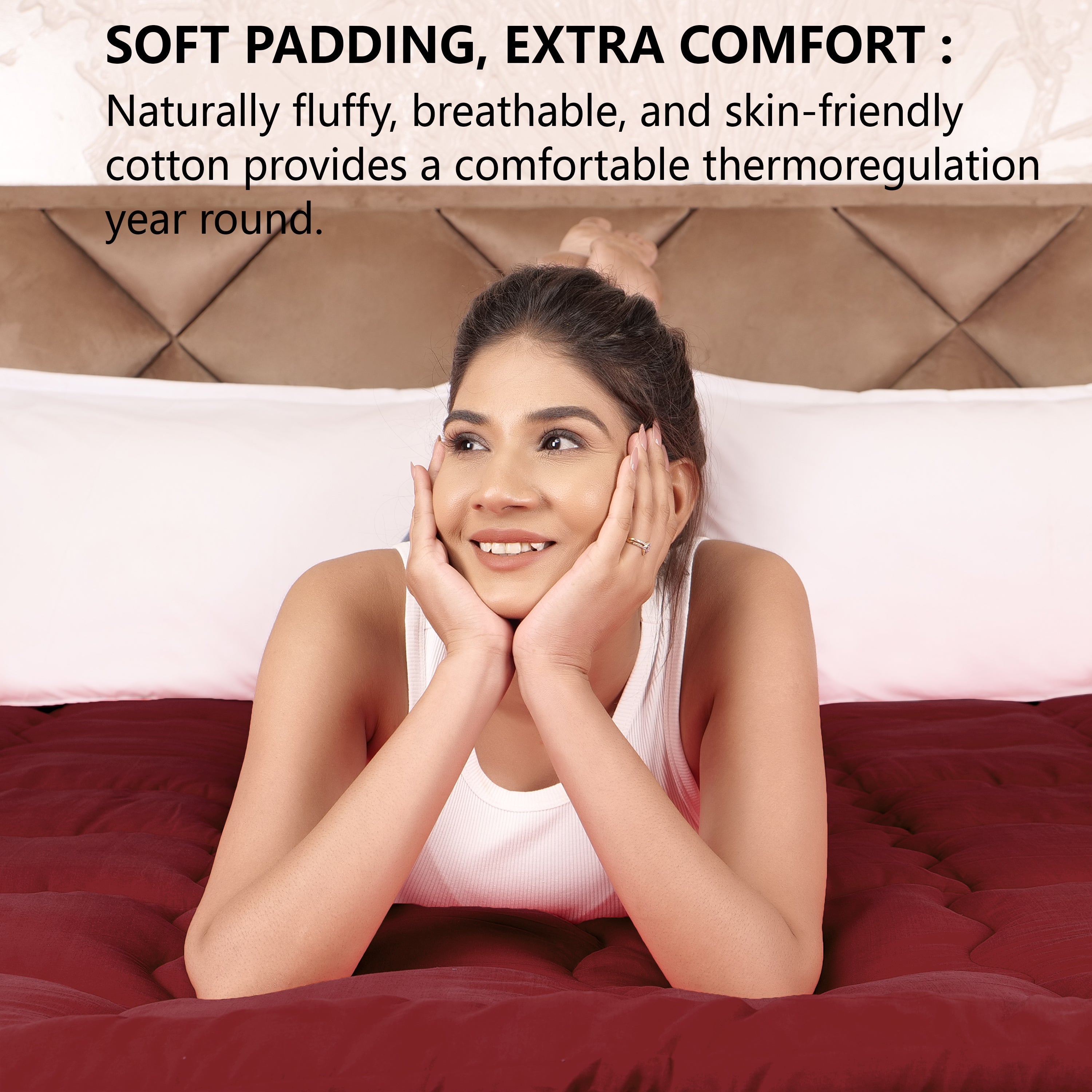 Maroon Mattress Topper / Pads 