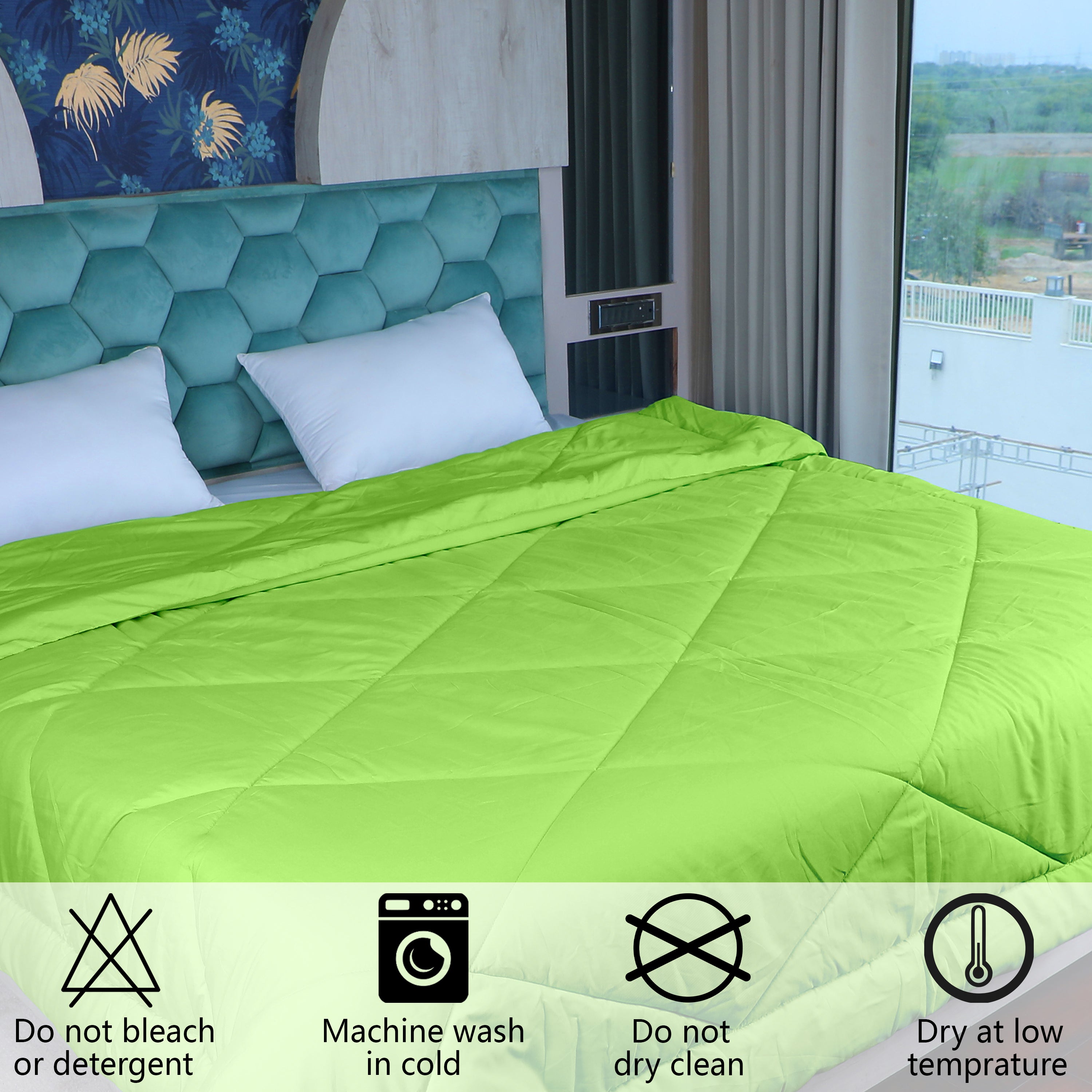 Mint Green Microfiber Polyester Comforter