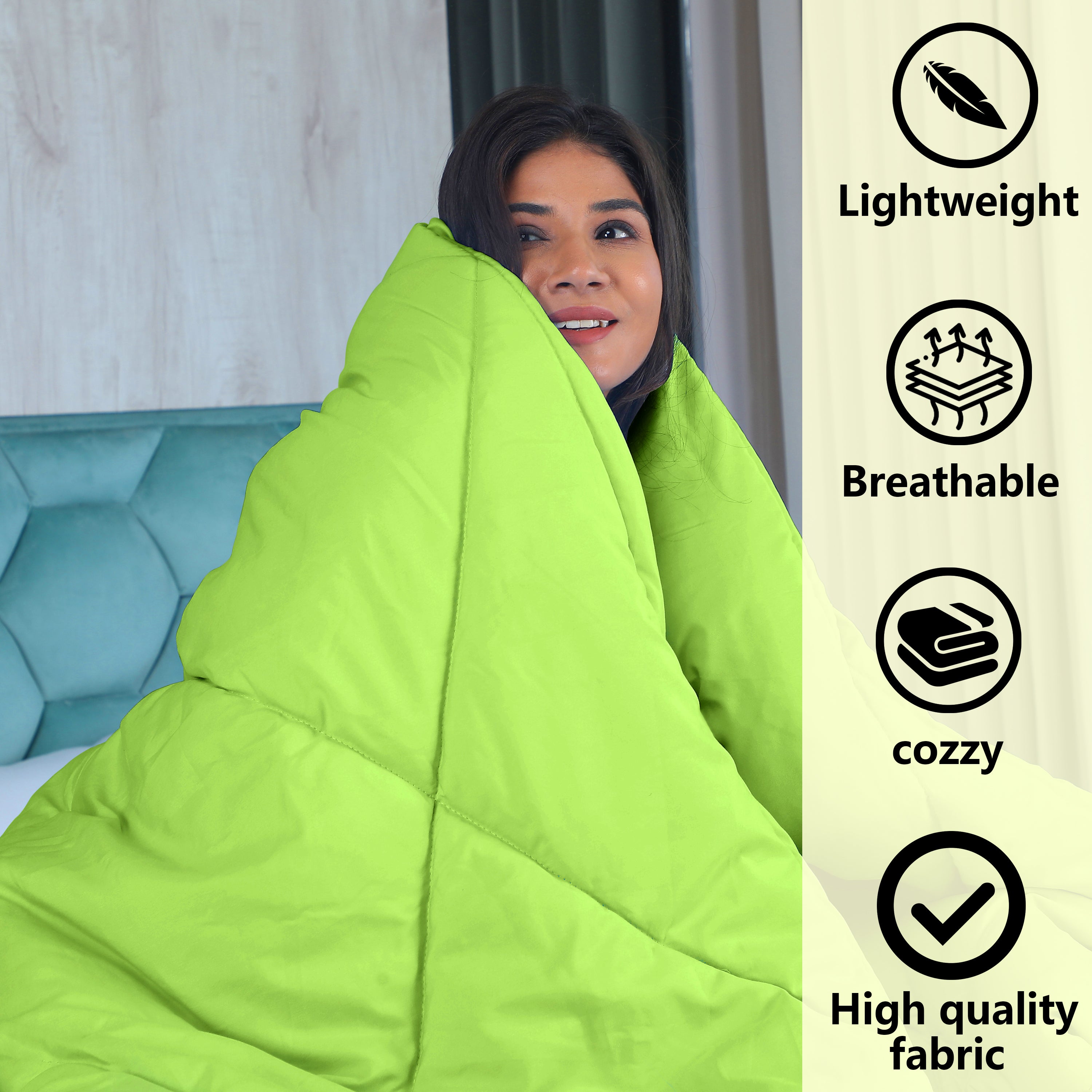 Mint Green Microfiber Polyester Comforter