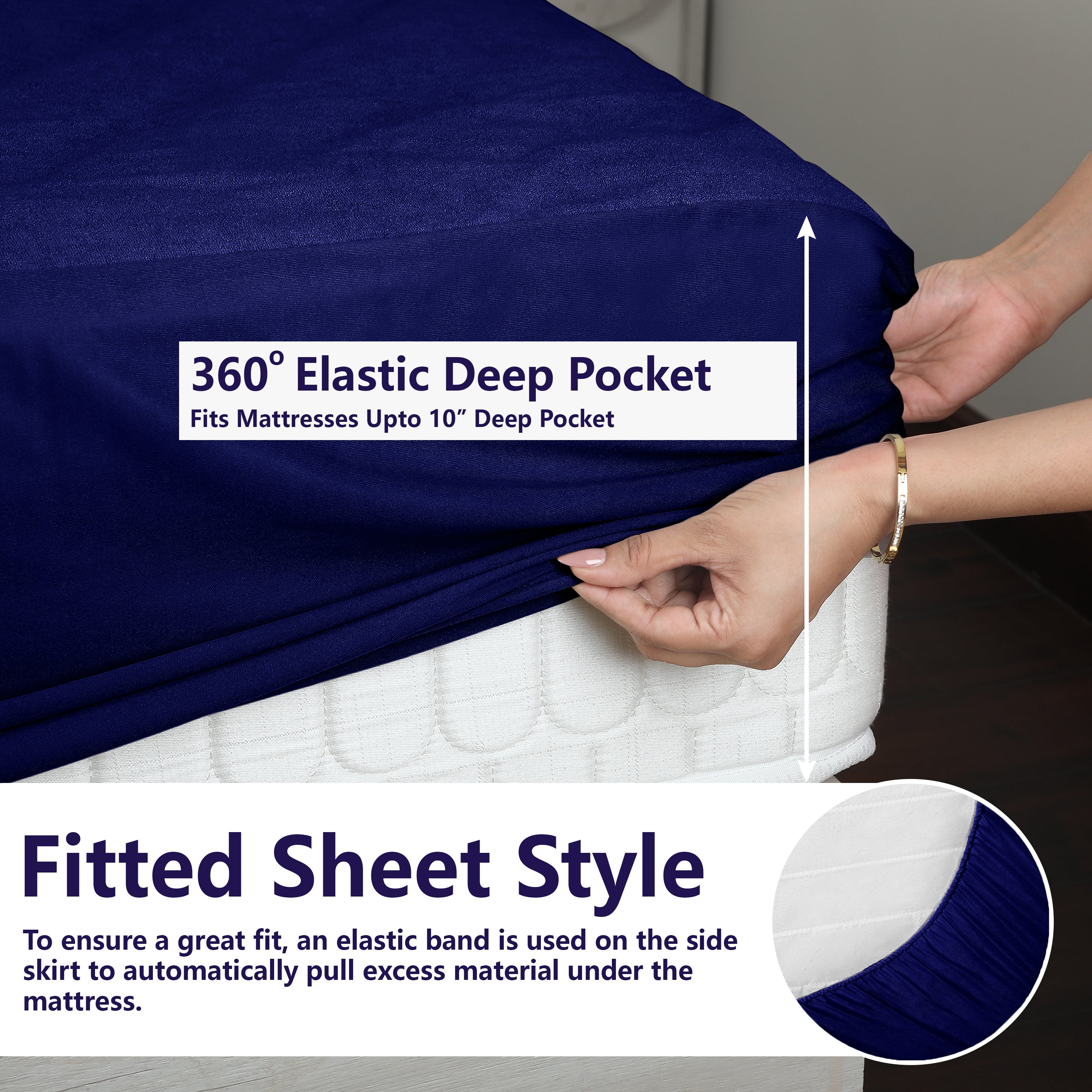 Navy Blue Mattress Protector (Polycotton)