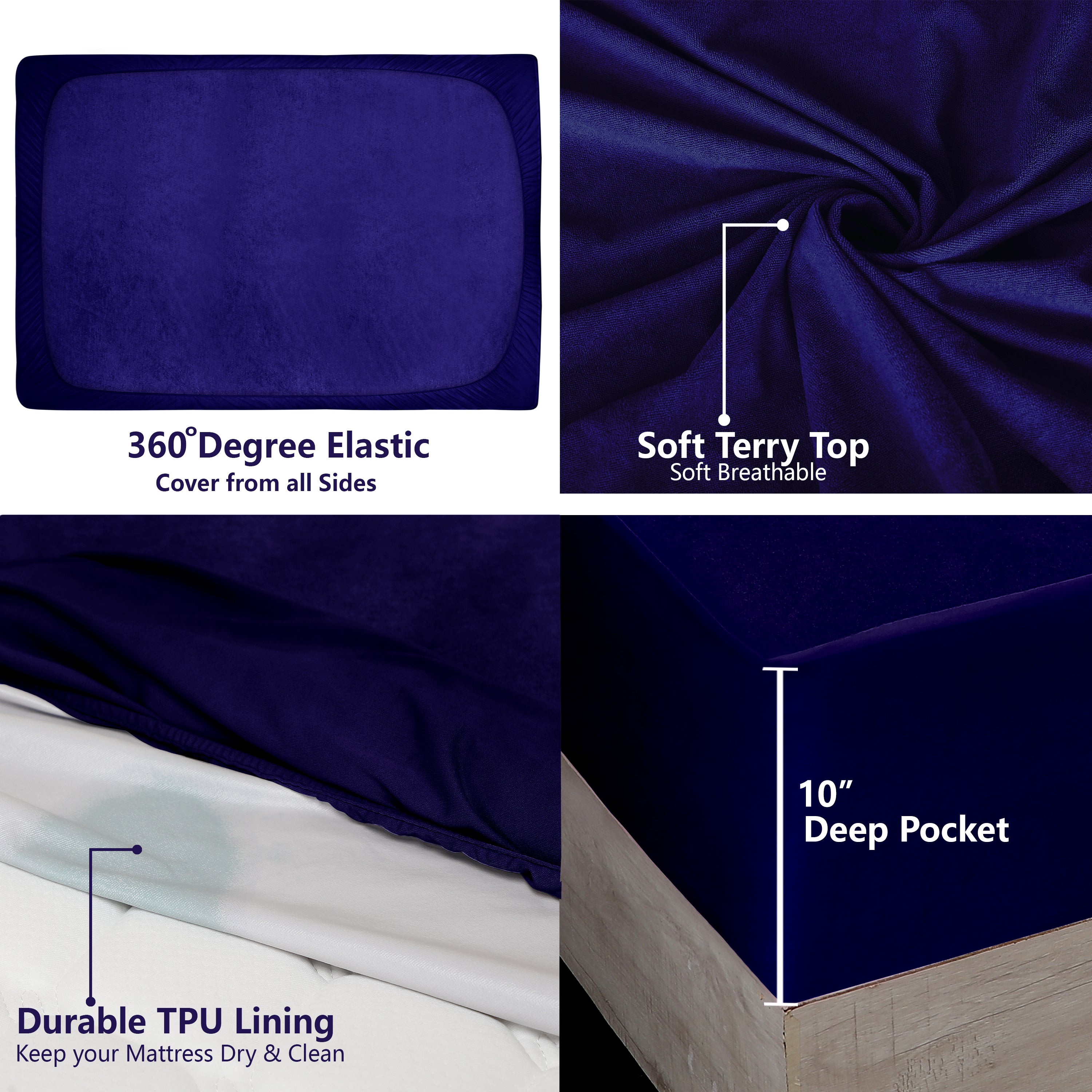 Navy Blue Mattress Protector (Polycotton)