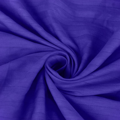 Navy Blue Satin Stripe Fitted Bedsheet with Pillow Cover
