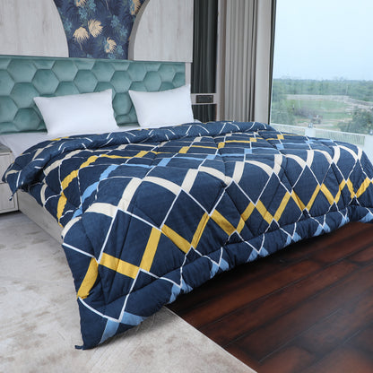 Blue & Yellow Printed Comforter