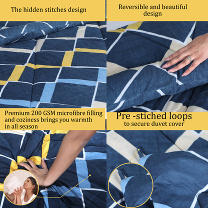 Blue & Yellow Printed Comforter