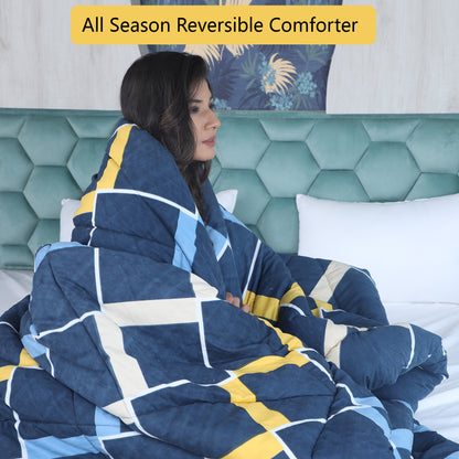 Blue & Yellow Printed Comforter