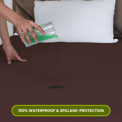 Quilted Brown Mattress Protector 