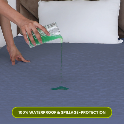 Quilted Grey Mattress Protector 