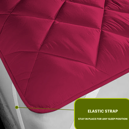 Quilted Maroon Mattress Protector 