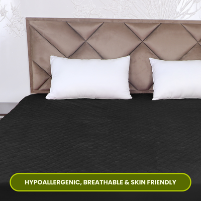 Quilted Black Mattress Protector 