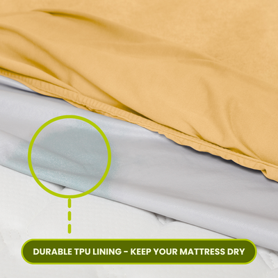 Beige Terry Cotton Mattress Protector