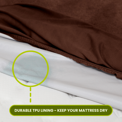 Brown Terry Cotton Mattress Protector