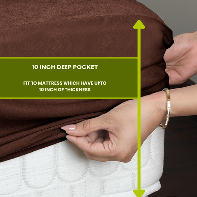 Brown Terry Cotton Mattress Protector