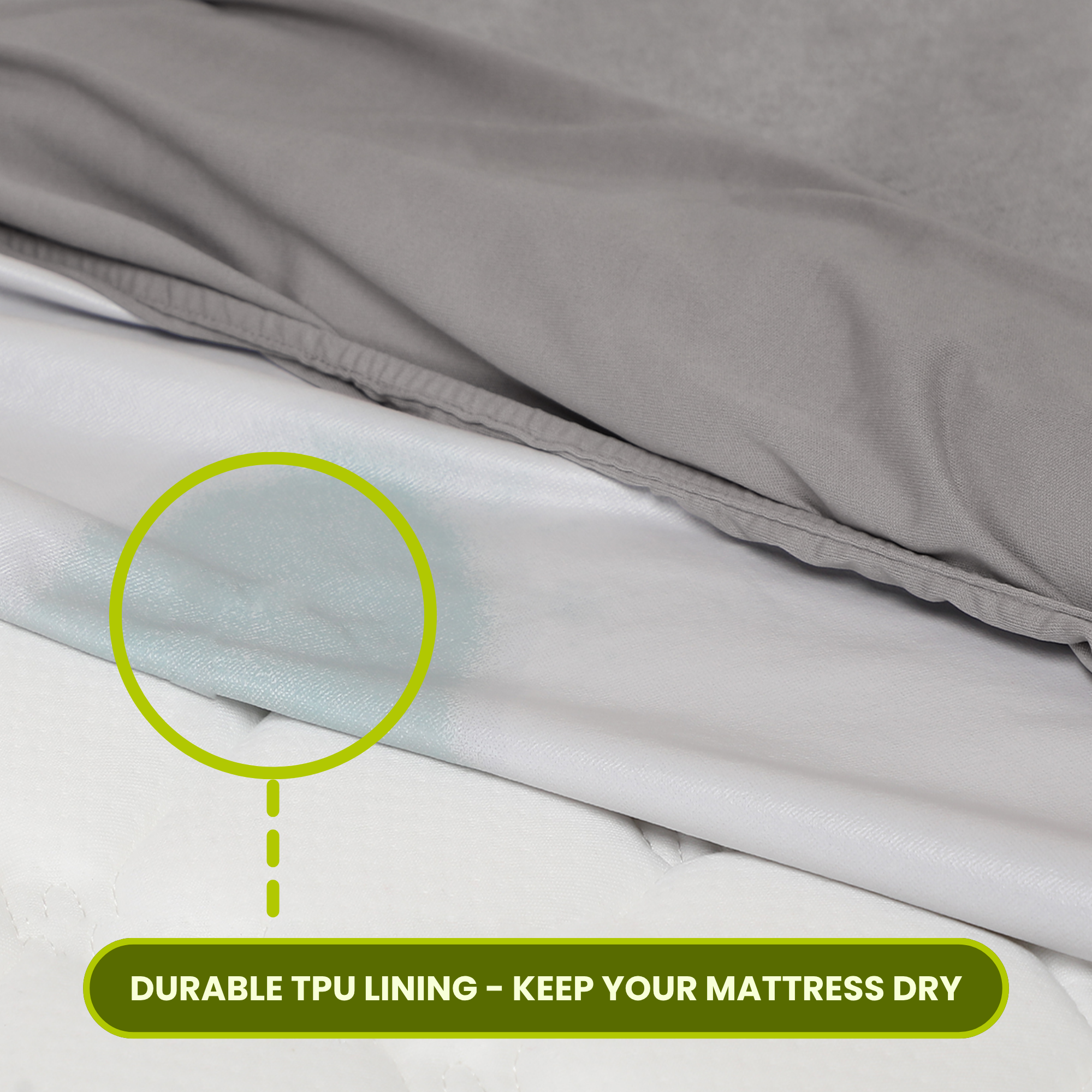 Grey Terry Cotton Mattress Protector