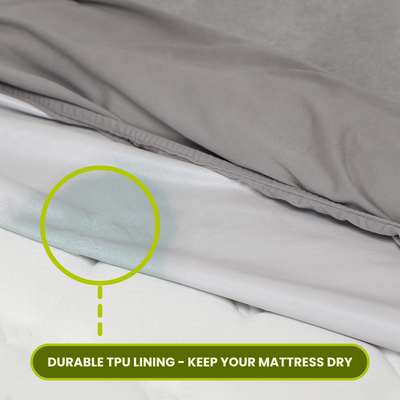 Grey Terry Cotton Mattress Protector