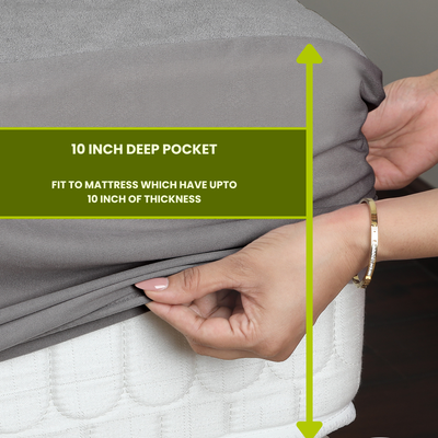 Grey Terry Cotton Mattress Protector