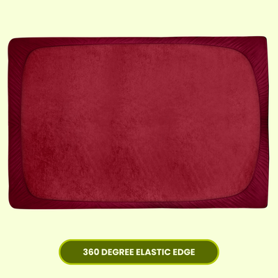 Maroon Terry Cotton Mattress Protector