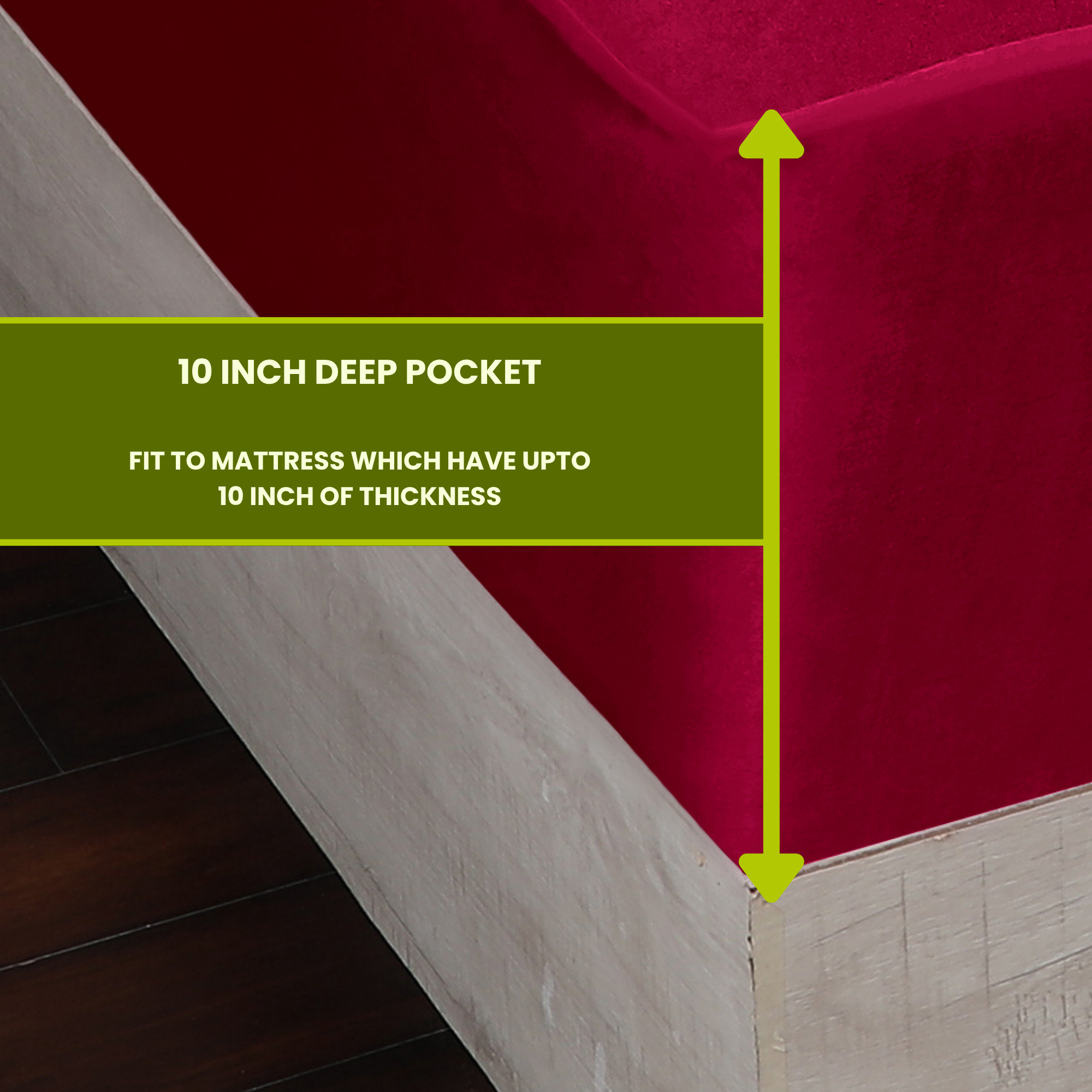 Maroon Terry Cotton Mattress Protector
