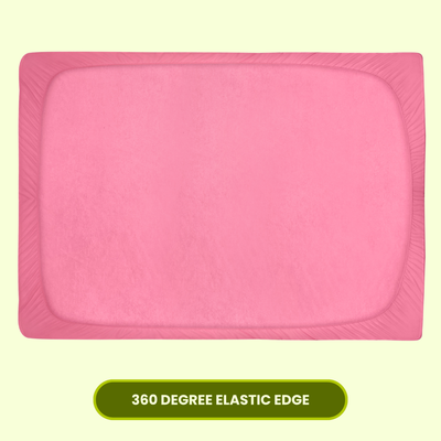 Pink Terry Cotton Mattress Protector